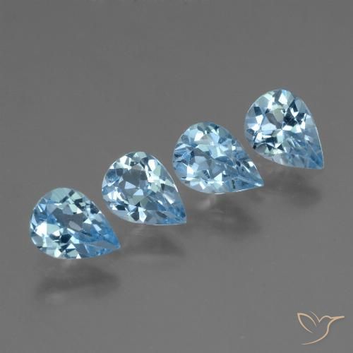 2.87ctw Natural Sky Blue Topaz, Pear Shape, VS
