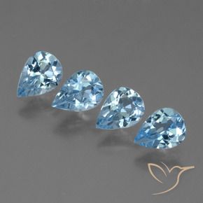 2.87 ctw Blue Topaz Stones, Natural Topaz in Pear Facet Shape for Sale