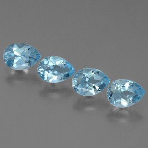 Deep Maya Blue Топаз Камень - 0.9ct Фасетная Груша (ID: 455909)
