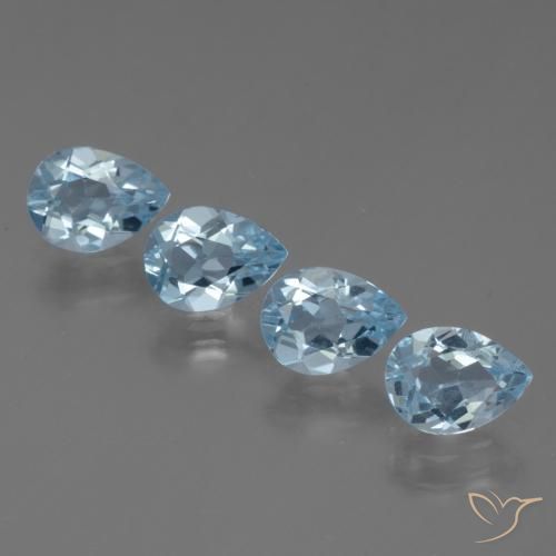 3.43ctw Natural Sky Blue Topaz, Pear Shape, VS