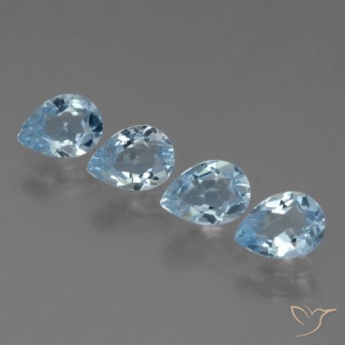 3.42ctw Natural Sky Blue Topaz, Pear Shape, VS