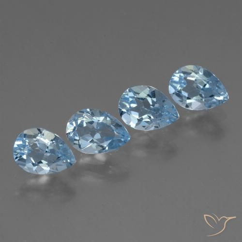 3.45ctw Natural Swiss Blue Topaz, Pear Shape, VS