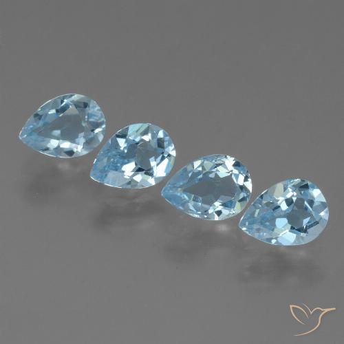 3.43ctw Natural Sky Blue Topaz, Pear Shape, VS