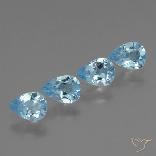 2.82ctw Natural Sky Blue Topaz, Pear Shape, VS