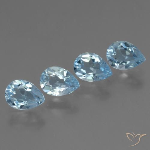 3.26ctw Natural Sky Blue Topaz, Pear Shape, VS