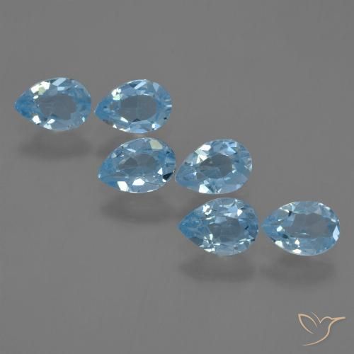 3.21ctw Natural Swiss Blue Topaz, Pear Shape, VS