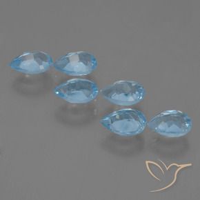 Topaz Gemstones in 6.1 x 4.2 mm Size for Sale, Topaz Stones in Swiss Blue Color