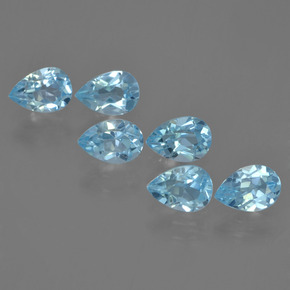Celeste Topacio Gema - 0.6ct Corte en forma de pera (ID: 455920)