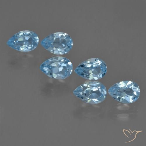 3.44ctw Natural Swiss Blue Topaz, Pear Shape, VS