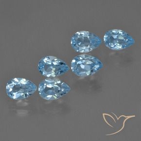 3.44 ctw Blue Topaz Stones, Natural Topaz in Pear Facet Shape for Sale