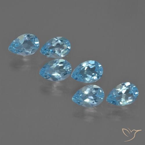 3.02 ct Swiss Blue Topaz, 6 x 4 mm Pear Cut From Brazil, Photo A