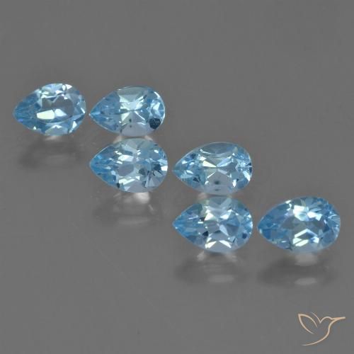 Azul Suizo Topacio Gema - 0.6ct Corte en forma de pera (ID: 455923)