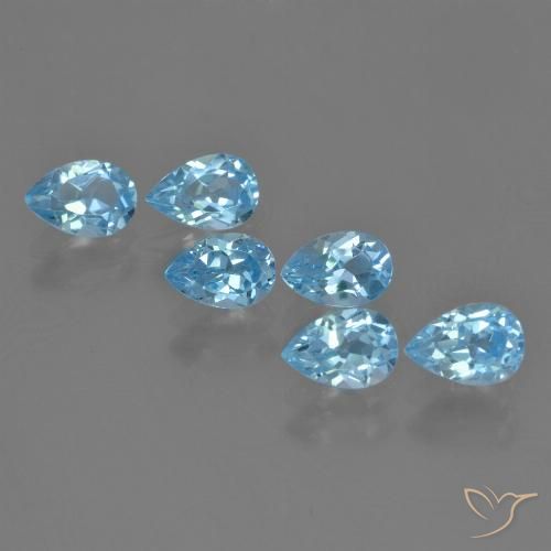 3.68ctw Natural Swiss Blue Topaz, Pear Shape, VS