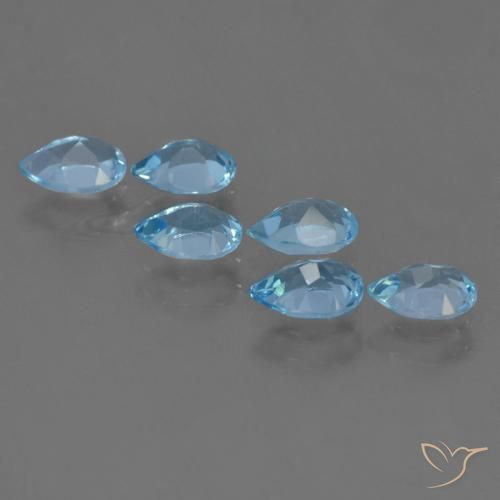 Topaz Gemstones in 6.2 x 4.3 mm Size for Sale, Topaz Stones in Swiss Blue Color