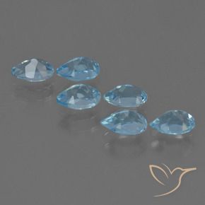 Topaz Gemstones in 6 x 4 mm (calibrated) Size for Sale, Topaz Stones in Swiss Blue Color