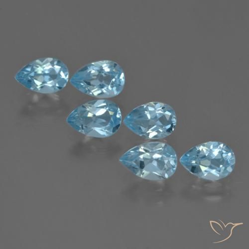 3.12ctw Natural Sky Blue Topaz, Pear Shape, VS, Photo A