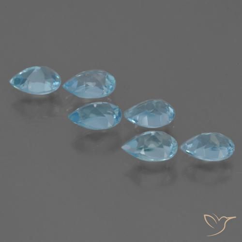 Topaz Gemstones in 6.1 x 4.2 mm Size for Sale, Topaz Stones in Sky Blue Color