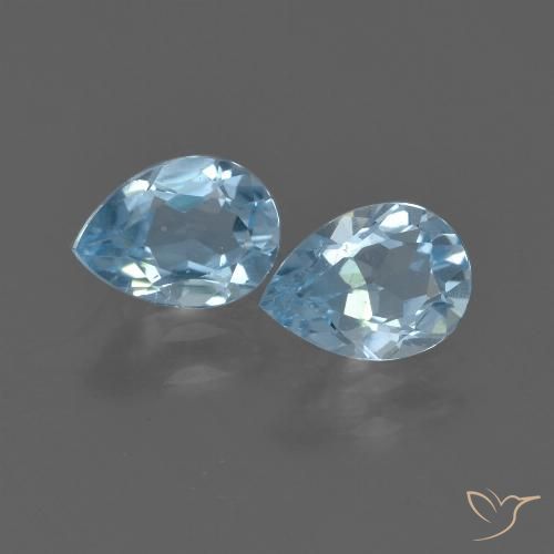 1.6 ct Sky Blue Topaz, 7.1 x 5.2 mm Pear Cut From Brazil, Photo A