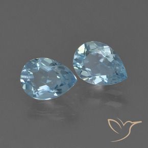 1.60 ctw Blue Topaz Stones, Natural Topaz in Pear Facet Shape for Sale