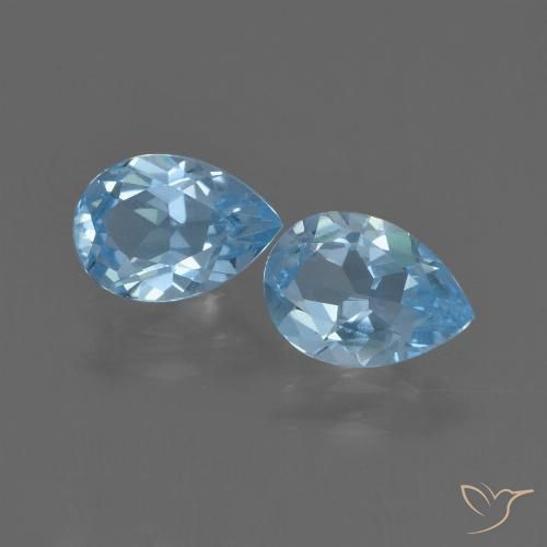 1.56ctw Natural Swiss Blue Topaz, Pear Shape, VVS-VS