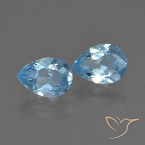 1.56 ctw Blue Topaz Stones, Natural Topaz in Pear Facet Shape for Sale