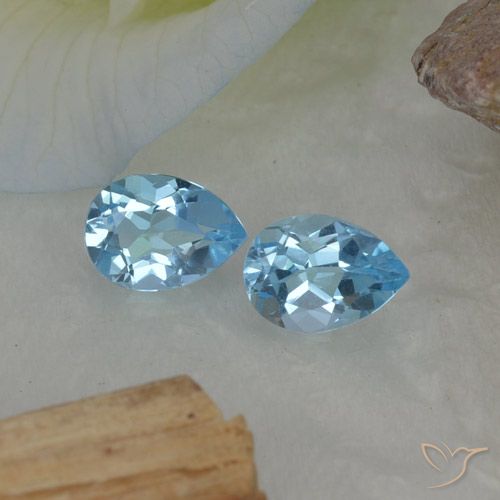 1.75ctw Natural Sky Blue Topaz, Pear Shape, VVS-VS