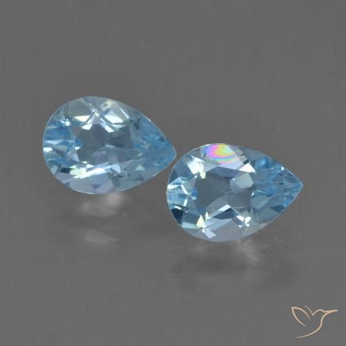 1.65ctw Natural Swiss Blue Topaz, Pear Shape, VVS-VS