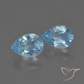1.65 ctw Blue Topaz Stones, Natural Topaz in Pear Facet Shape for Sale