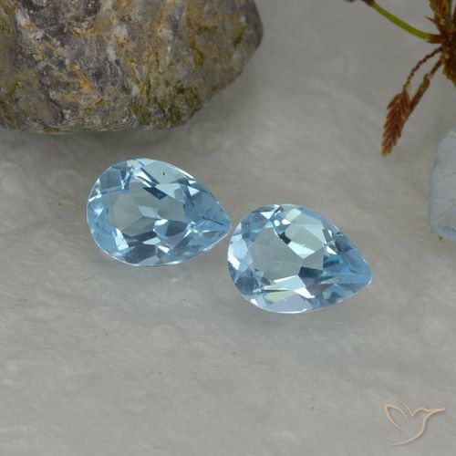 1.67 ct Sky Blue Topaz, 7 x 5.1 mm Pear Cut From Brazil, Photo A