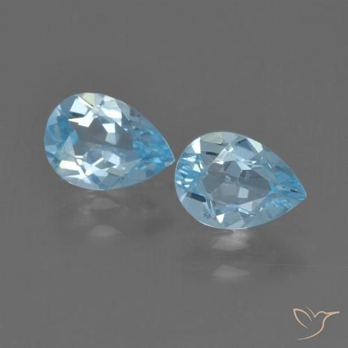 1.61ctw Natural Sky Blue Topaz, Pear Shape, VVS-VS