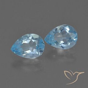 1.61 ctw Blue Topaz Stones, Natural Topaz in Pear Facet Shape for Sale