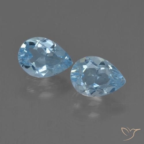 1.71ctw Natural Sky Blue Topaz, Pear Shape, VVS-VS