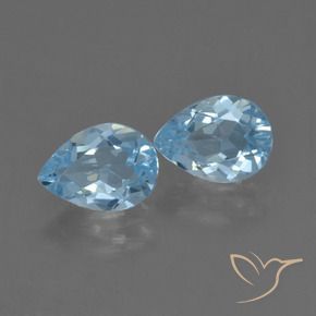 1.71 ctw Blue Topaz Stones, Natural Topaz in Pear Facet Shape for Sale