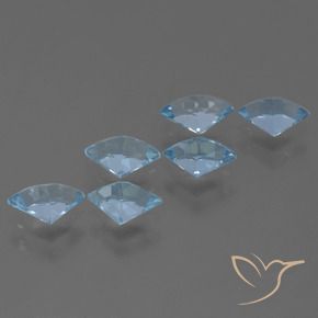 Topaz Gemstones in 7 x 5 mm (calibrated) Size for Sale, Topaz Stones in Swiss Blue Color