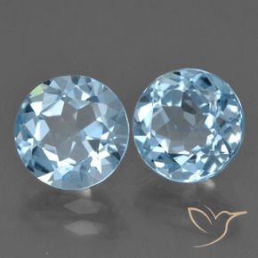 4.48 ctw Blue Topaz Stones, Natural Topaz in Round Facet Shape for Sale