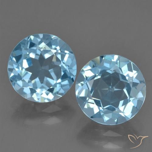 Himmerlblau Topas Edelstein - 2.2ct Rund Facettenschliff (ID: 455963)