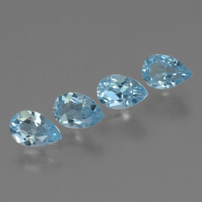 Baby Blue Топаз Камень - 0.6ct Фасетная Груша (ID: 455982)