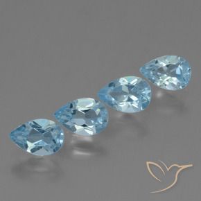 2.16 ctw Blue Topaz Stones, Natural Topaz in Pear Facet Shape for Sale