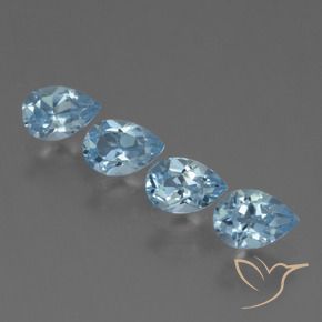 2.45 ctw Blue Topaz Stones, Natural Topaz in Pear Facet Shape for Sale