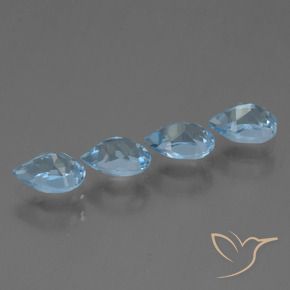 Topaz Gemstones in 6.2 x 4.3 mm Size for Sale, Topaz Stones in Swiss Blue Color