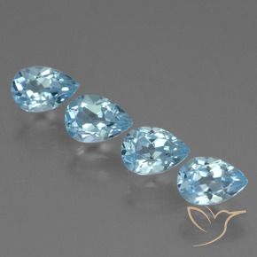 2.48 ctw Blue Topaz Stones, Natural Topaz in Pear Facet Shape for Sale