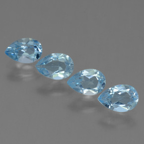 Deep Maya Blue Topaz Gem - 0.5ct Pear Facet (ID: 455989)