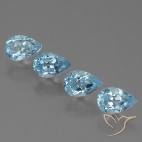 2.49 ctw Blue Topaz Stones, Natural Topaz in Pear Facet Shape for Sale