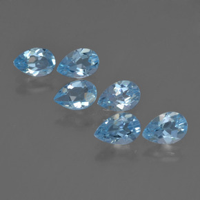 Celeste Topacio Gema - 0.5ct Corte en forma de pera (ID: 455991)