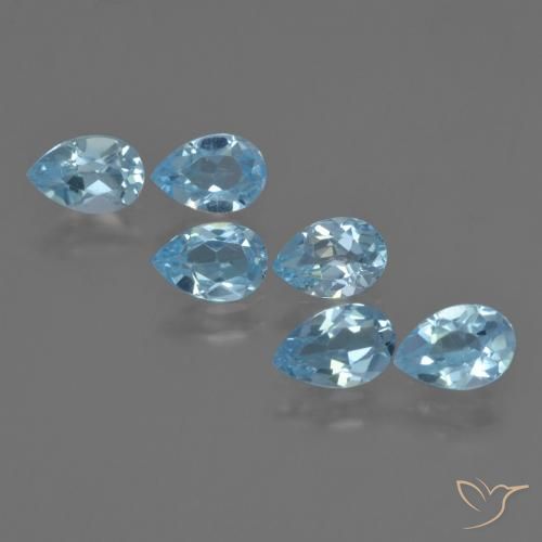 2.93ctw Natural Sky Blue Topaz, Pear Shape, VS