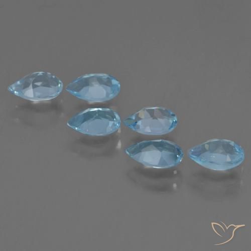 Topaz Gemstones in 6 x 4 mm (calibrated) Size for Sale, Topaz Stones in Sky Blue Color