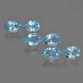 Baby Blue Топаз Камень - 0.5ct Фасетная Груша (ID: 455997)