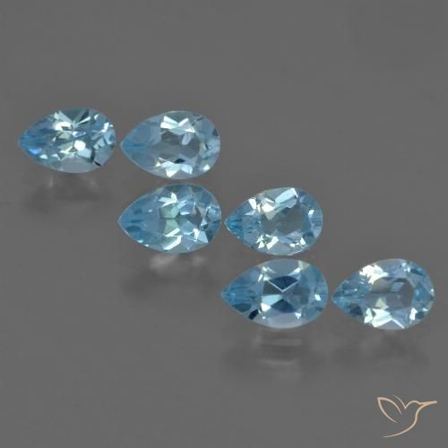 3.12ctw Natural Sky Blue Topaz, Pear Shape, VS