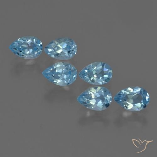3.24ctw Natural Swiss Blue Topaz, Pear Shape, VS