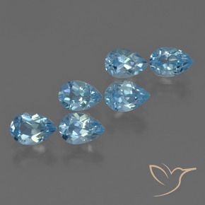 3.24 ctw Blue Topaz Stones, Natural Topaz in Pear Facet Shape for Sale